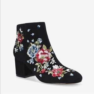 White House Black Market Embroidered Ankle Boots